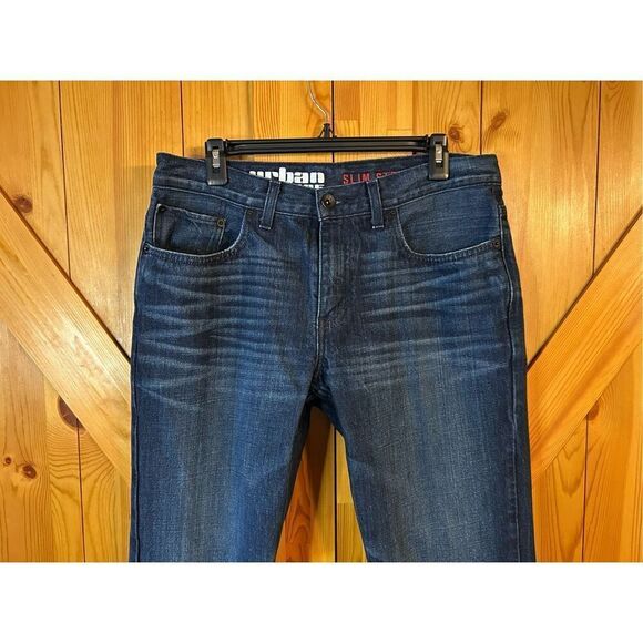 Urban Pipline Slim Straight Jeans Distressed Blue Mens Size 34x30 (0099) measure - Picture 3 of 9